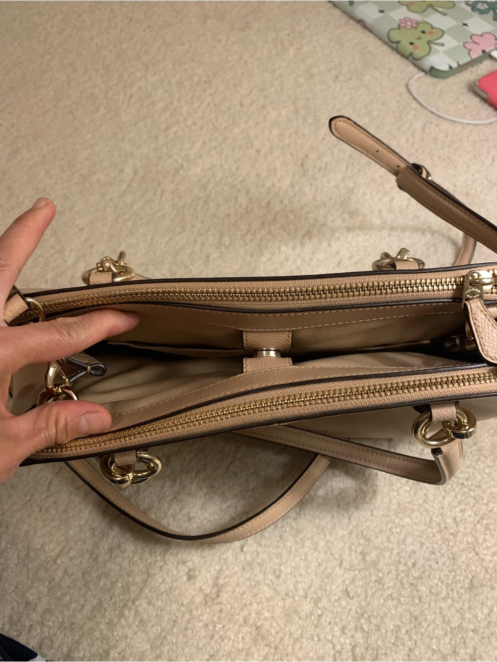 Coach Blush Pink Leather Satchel with Gold Hardware - Picture 7 of 13